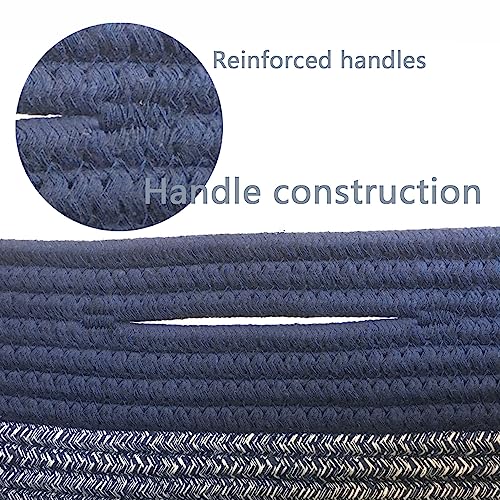 Cotton Rope Woven Basket with Handles for Shelves