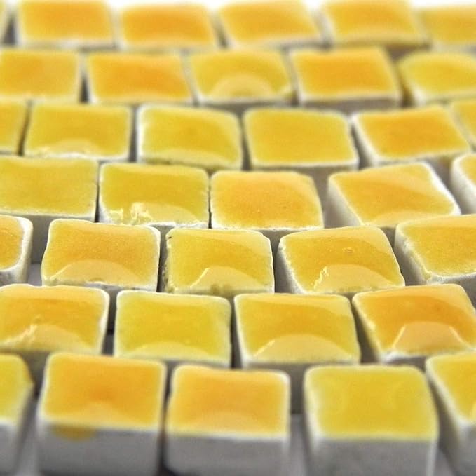 Art Supplies Handmade Mini Tiles Square Mosaic Tiles Bulk 1000 Pcs 0.19 inch 5 mm 0.5 cm Maize, WY04