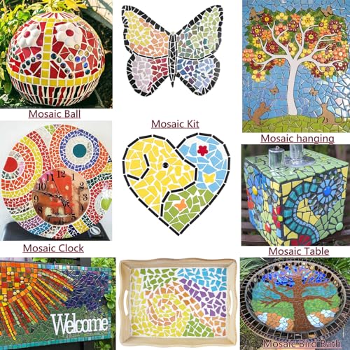 200g Blue Mosaic Tiles for Crafts Bulk (7.05 Ounce)