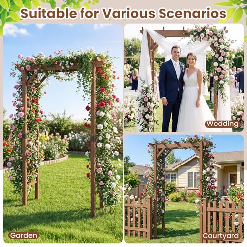 7FT Wood Garden Arbor Trellis