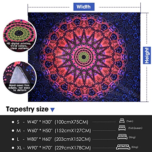 Blacklight Mandala Tapestry