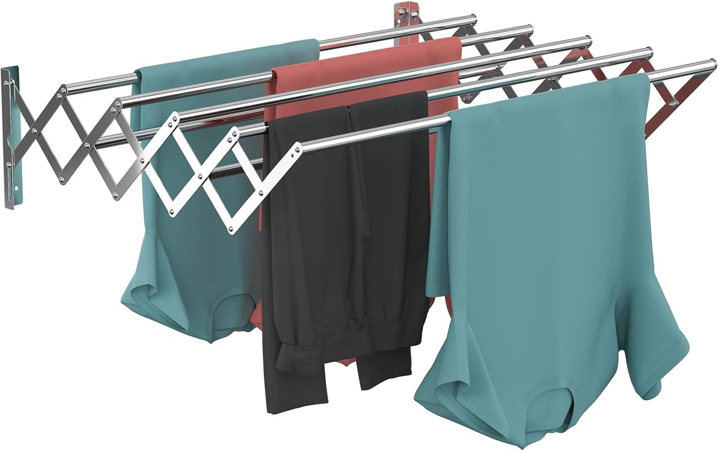 Guevara Wall Mounted Clothes Drying Rack,Stainless Steel Foldable Drying Rack for Laundry Room/Bathroom Tower，Easy to Install 31-inch Rod, 120 lbs Large Capacity- Indoor and Outdoor Use - NestledHome