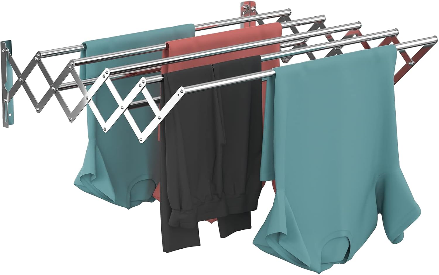 Guevara Wall Mounted Clothes Drying Rack,Stainless Steel Foldable Drying Rack for Laundry Room/Bathroom Tower，Easy to Install 31-inch Rod, 120 lbs Large Capacity- Indoor and Outdoor Use - NestledHome