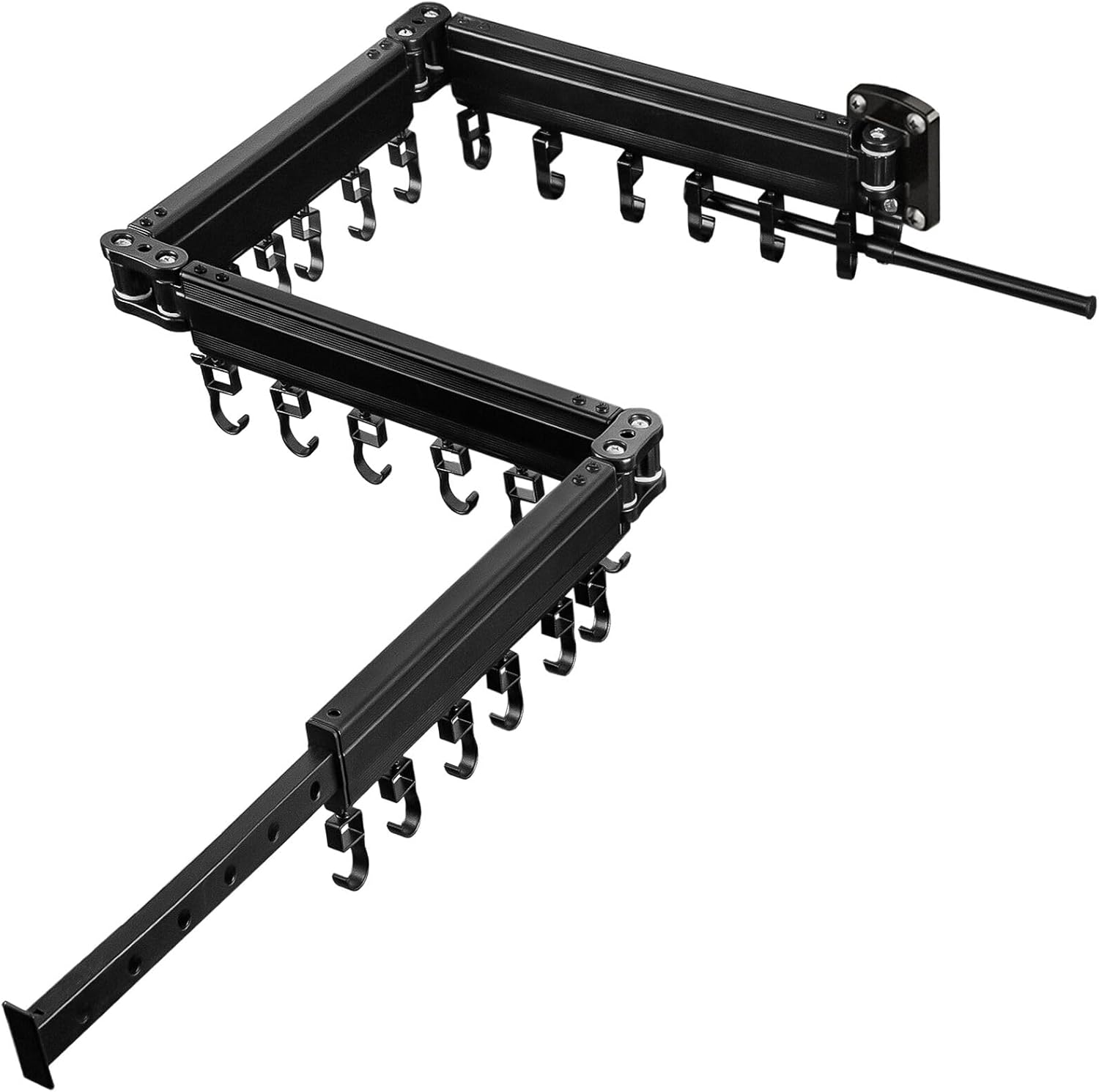 Gezen Clothes Drying Rack, Wall Mounted Drying Rack Clothing Retractable, Foldable Clothes Hanger Rack with 24 Hooks for Laundry Room Organization and Storage, Space Saving, Collapsible, Quad-Fold - NestledHome