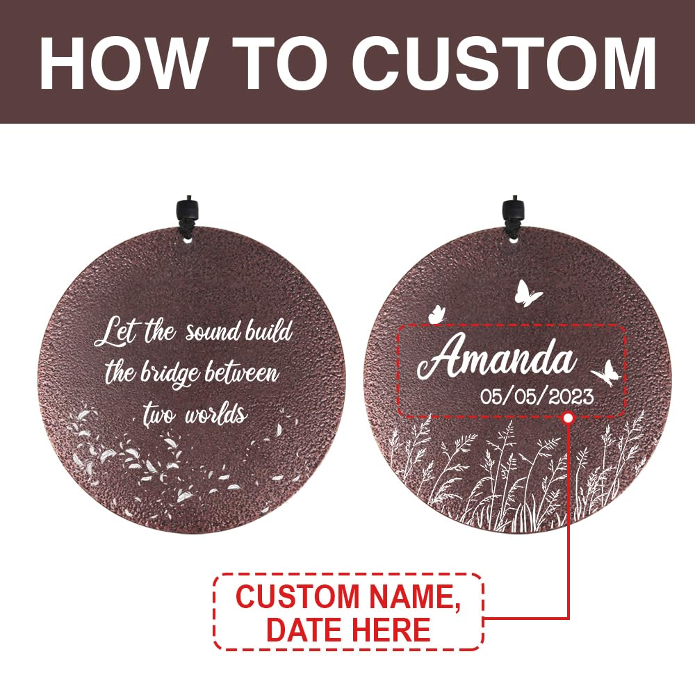36" Large Deep Tone Personalized Sympathy Wind Chimes