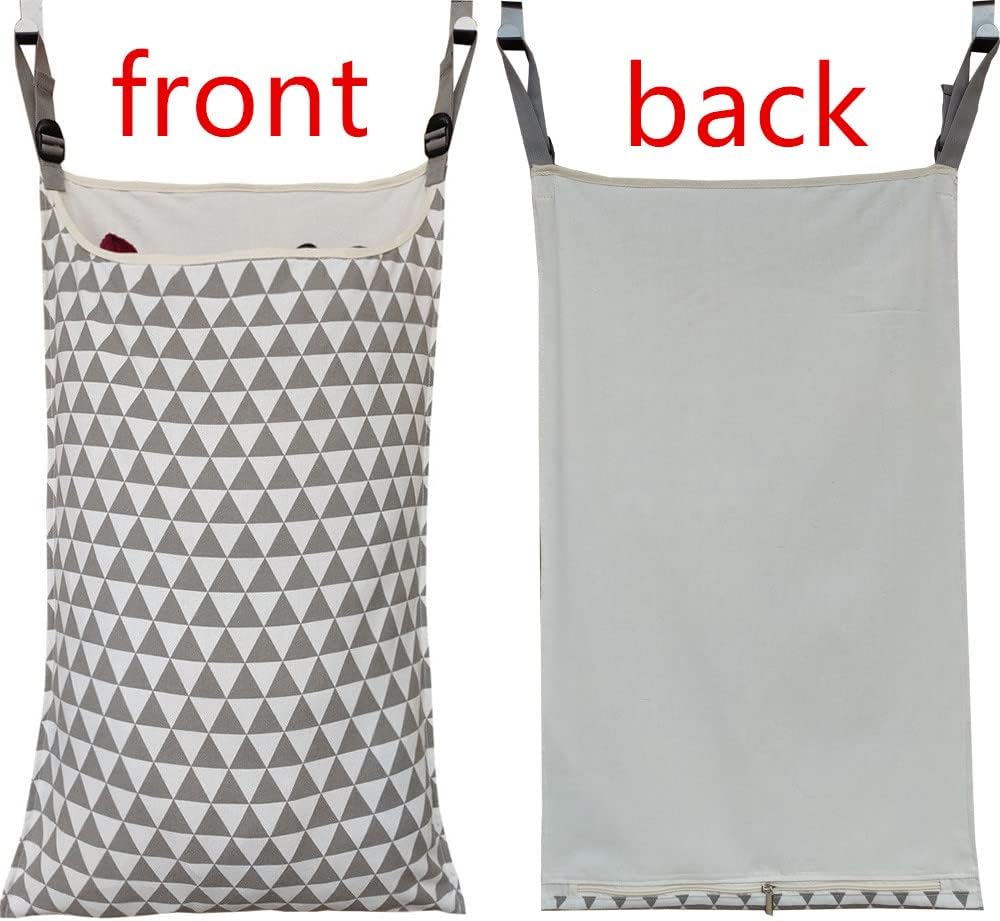 Adjustable Space Saving Door Hanging Laundry Hamper Bag with Over Door Hooks for Dirty Laundry - NestledHome