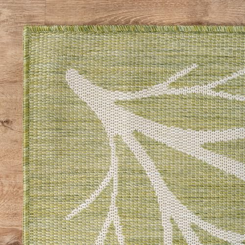 Washable Indoor Outdoor Rug 9x12 Modern Area Rugs Branch Pattern Non Shedding Waterproof Easy Clean Patio Deck Porch Living Room Bedroom Garden RV (108 Sq Ft)