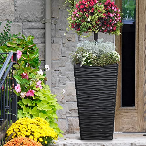 Garden 2 Pack Black Tall Planter (2 Count)