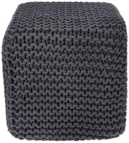 Cube Ottoman Hand Knitted Boho Poof Footrest