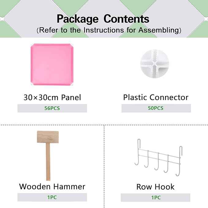 C&AHOME Cube Storage Organizer, 16-Cube Shelves Units, Plastic Storage Cubes, DIY Closet Organizer, Modular Closet Storage Shelves Ideal for Home, Bedroom, 48.4" L × 12.4" W × 48.4" H Pink UPCS16P