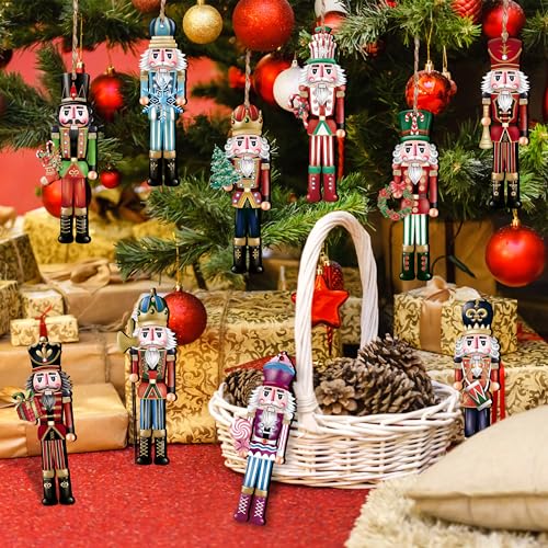24 Pieces Christmas Nutcracker Wooden Ornaments