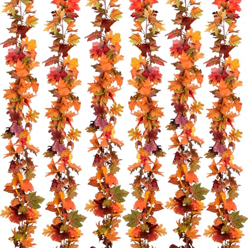 6 Pack Fall Maple Garland (35.4 Foot)