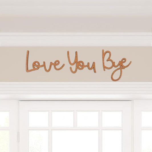 Dripykiaa LOVE YOU BYE Wood Sign Home Decor Boho Decor 31.5” Wood Grain Wall Decor Express Love and Warm for Your Family Lovers Wall Art Gift Hallway Entryway Door For Home - Brown