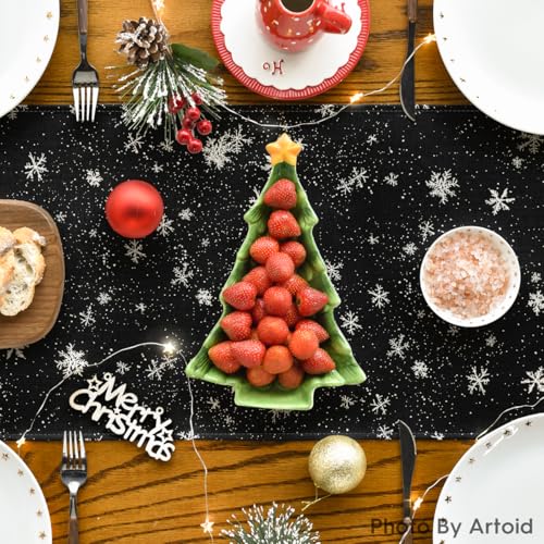 Snowman Christmas Table Runner Home Party Decor 13x60 Inch