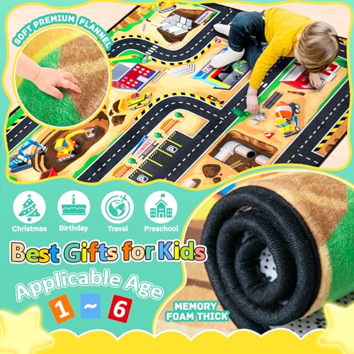 Kids Construction Site Play Rug (48 Sq Ft)