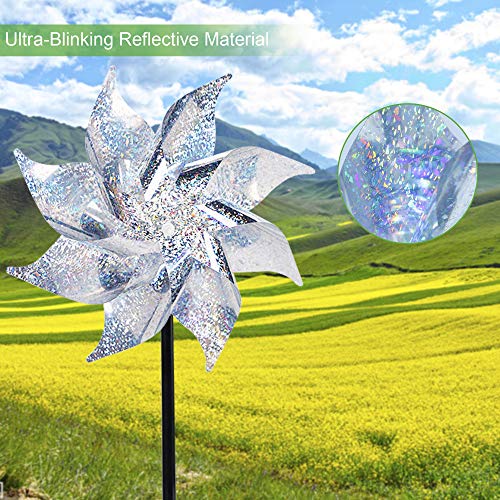 10 Pack Reflective Pinwheels with Stakes (10 Count)
