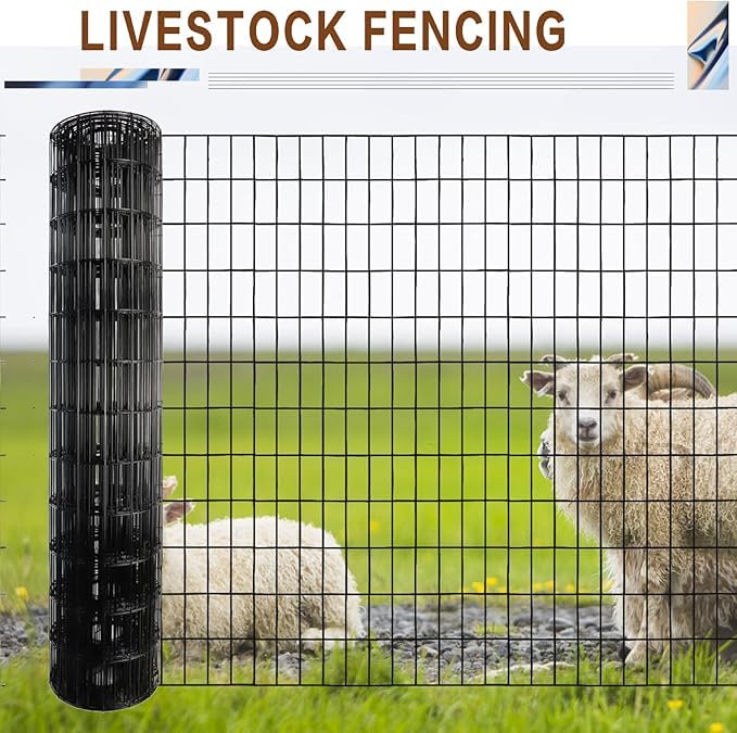 4 ft x 50 ft Black PVC Coated Welded Wire Fence