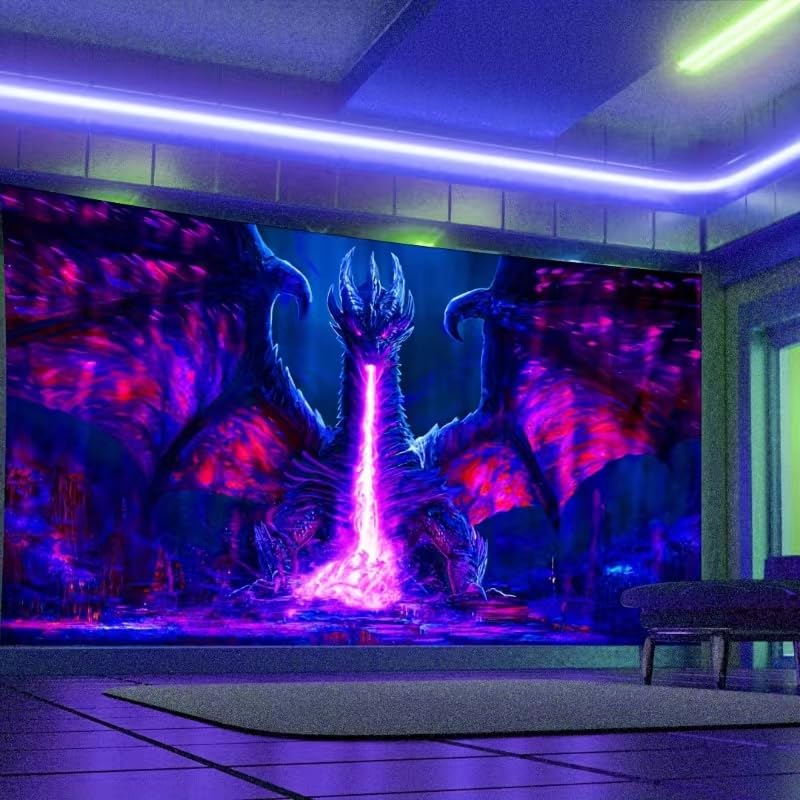 Evil Dragon Blacklight Tapestry