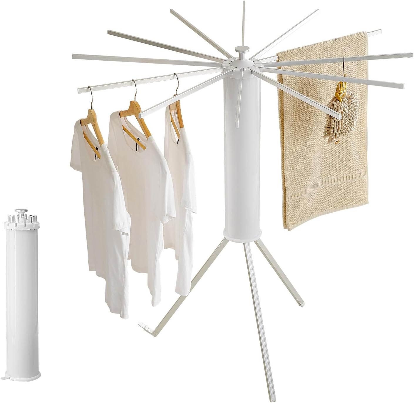 JOOM Tripod Clothes Drying Rack, Garment Rack Portable and Foldable Space Saving Laundry Drying Rack - Drying Rack Clothing Floor Folding Balcony Bedroom Household Aluminum - NestledHome