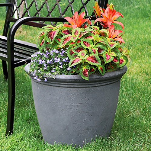 Sunnydaze Anjelica 20'' Large Plastic Planter Pot for Plants