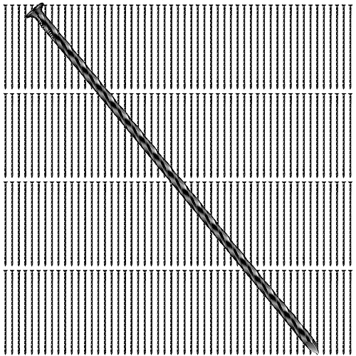 200 Pack 8 Inch Spiral Metal Garden Stakes Landscape Spikes Artificial Turf Stakes Landscape Edging Anchoring Spikes Heavy Duty Grass Nails for Artificial Turf Paver Edges (200 Count)