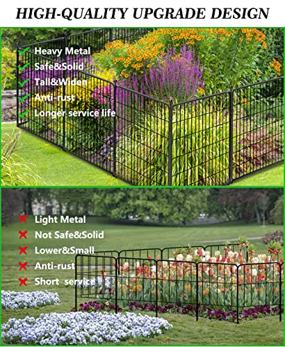 Decorative Black Metal Fencing Garden Fence with Gate (153 Sq Ft)