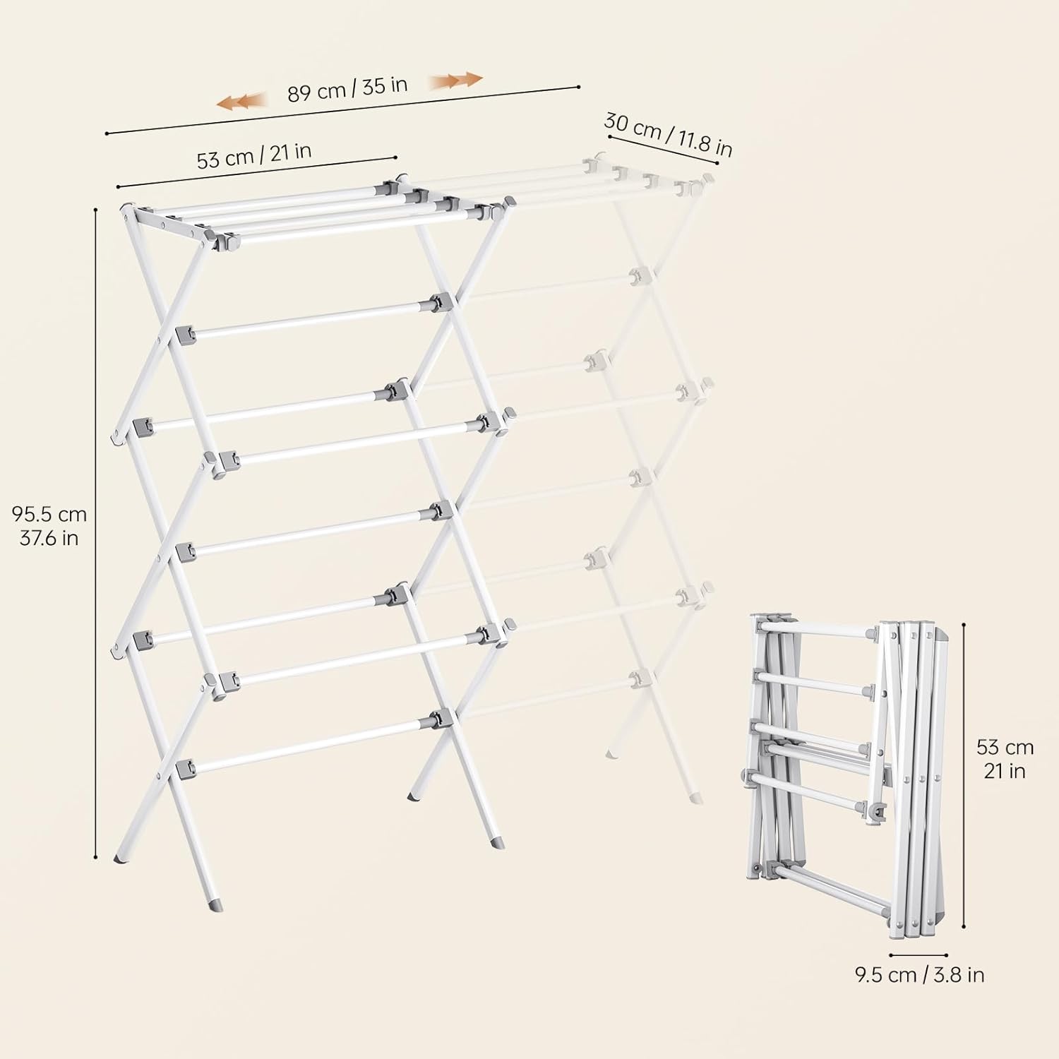 APEXCHASER Drying Rack Clothing, Clothes Drying Rack Foldable, Laundry Drying Rack Expandable, Small Clothe Hanger for Baby Clothes Towels Bibs, Socks, Clothes Airer for Indoor & Outdoor Use, White - NestledHome
