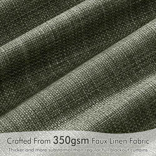 100% Blackout Back Tab Pleat Linen Curtains 50" Wx84 L (2 Count)