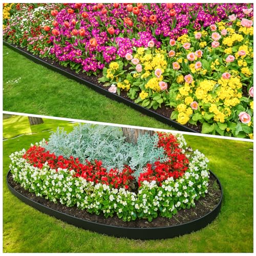 4in Tall 33ft Landscape Edging Kit with 50pcs Metal Spikes (33 Foot)