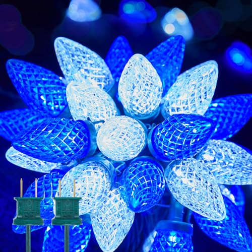 2 Pack Blue and White C9 LED Christmas String Lights (2 Count)