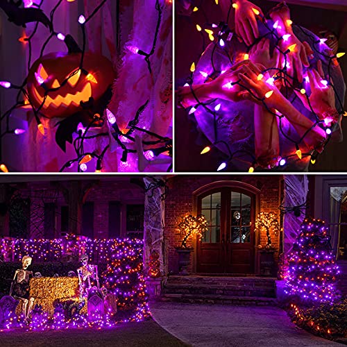 Purple & Orange Halloween Lights Outdoor