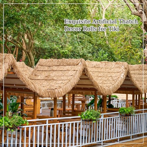 Premium Mexican Style Artificial Palm Thatch Roof Rolls. 5 Lengths (5 Count)