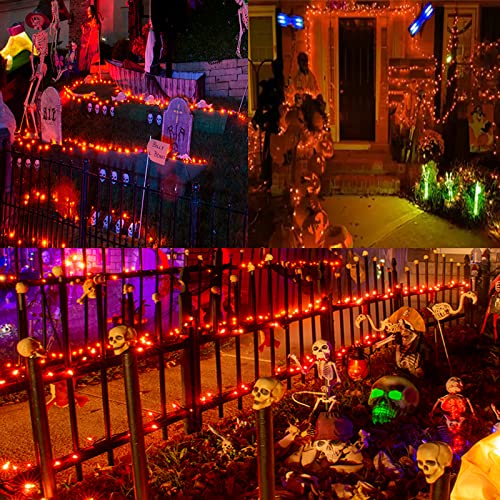 75.8FT 200 LED Extendable Orange Halloween String Lights Indoor Outdoor (82 Foot)