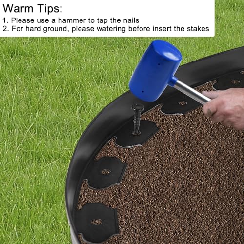 2 Inch Tall 100 FT Garden Edging Kit with 120pcs Spikes (120 Count)