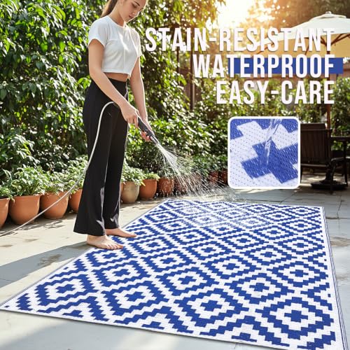 Outdoor Rug 5x8 ft Waterproof Reversible Mat