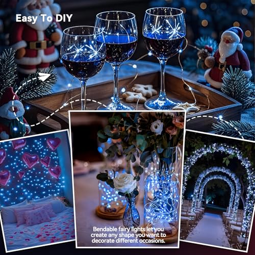 4 Pack Blue Fairy Lights Battery Operated
