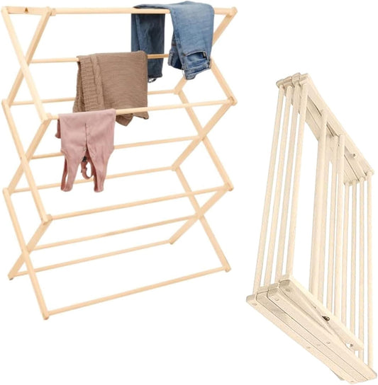 Pennsylvania Woodworks Premium American Maple Clothes Drying Rack - Handcrafted in Pennsylvania - Solid Wood Construction, Collapsible, Eco-Friendly Laundry Solution (X-Large) - NestledHome