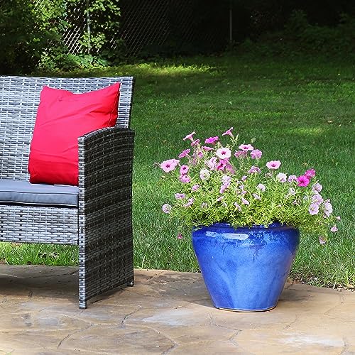 Sunnydaze Chalet 14.5" Ceramic Plant Pot