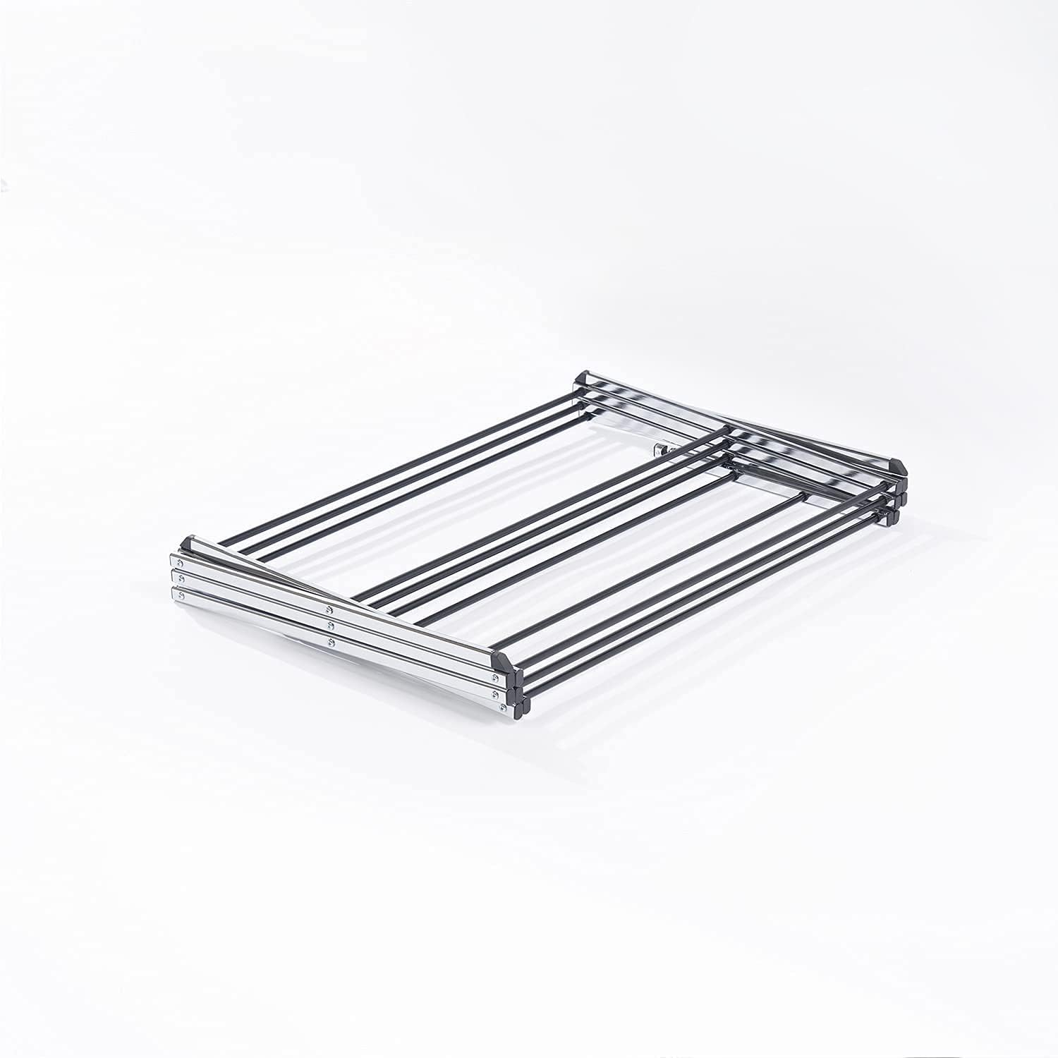Displays By Jack Portable Collapsible Clothing Dryer Rack, Foldable Drying Rack for Clothes, Lingerie, Towels, Linens, Laundry Home Apartment Must Haves, Metal Chrome Finish - NestledHome