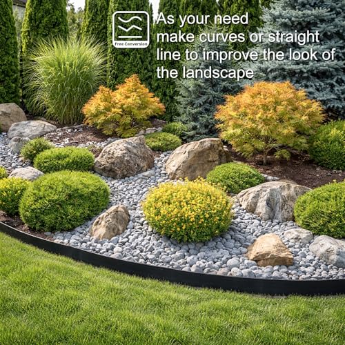 Landscape Edging 4 Inch Tall 80FT with 100Pcs Metal Spikes