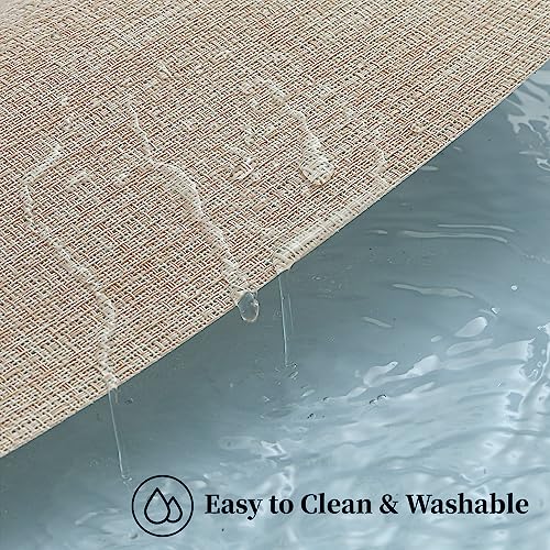 Woven Vinyl Beige Placemats Set of 24 (19.2 Count)