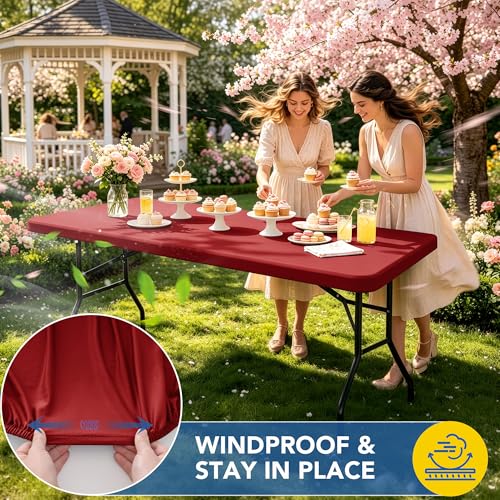 Fitted Tablecloth for 8 Foot Rectangle Tables (6 Count)