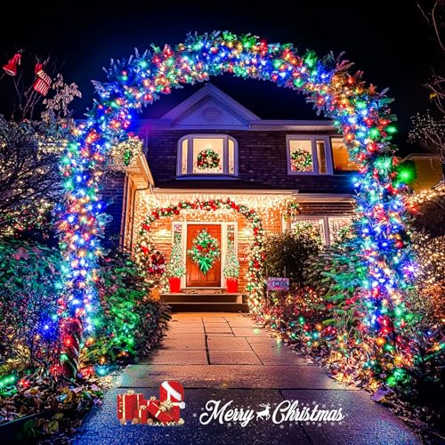 200 LED Multicolor Christmas Tree Lights Outdoor Indoor Clear Wire (66 Foot)