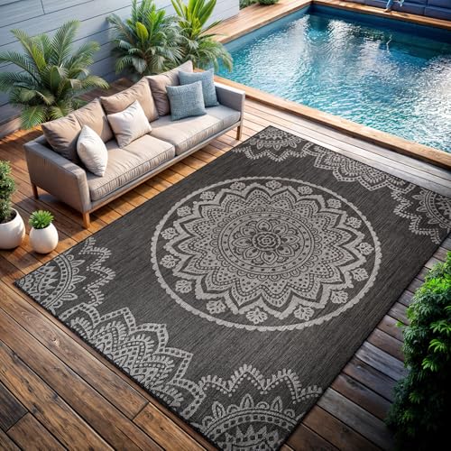 Outdoor Rug 10x14 Modern Area Rugs for Large Indoor and Outdoor Patios and Porches