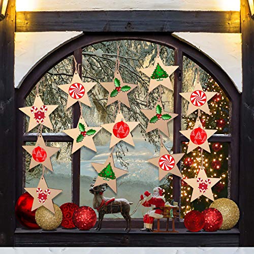100 Pcs Christmas Wooden Ornaments Unfinished Wood Slices