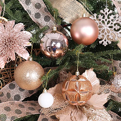 87ct Christmas Ball Ornaments Set Shatterproof Seasonal Hanging Decorations with Reusable Hand (87 Count)