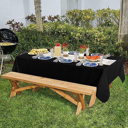 8 Pack Black Rectangle Tablecloth (8 Count)