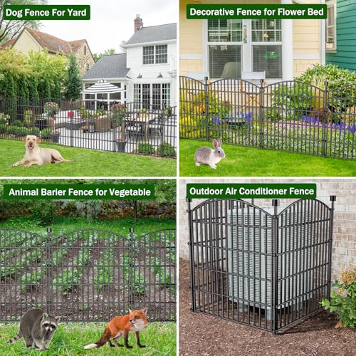 15 Panel No Dig Decorative Garden Fence 32" H x 35.4'L Outdoor Dog Barrier (6.69 Sq Ft)