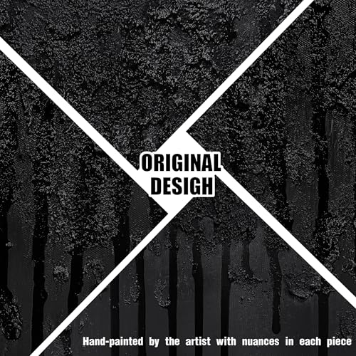 Abstract Painting Wall Art for Bedroom Black Pictures for Living Room Canvas Wall Decor for Office Men Size 24 x 47 Inch