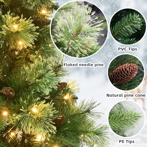 7.5ft Pre Lit Carolina Pine Christmas Tree